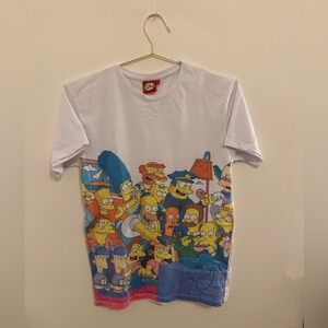 Vintage White The Simpsons All-Over Print Short Sleeve Tee